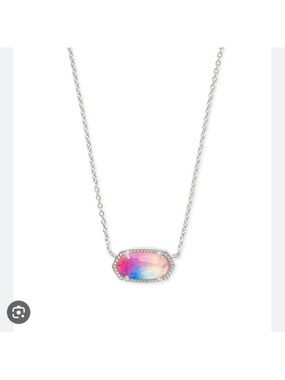 Kendra Scott Aurora Iridescent Pink-Blue Pendant Necklace